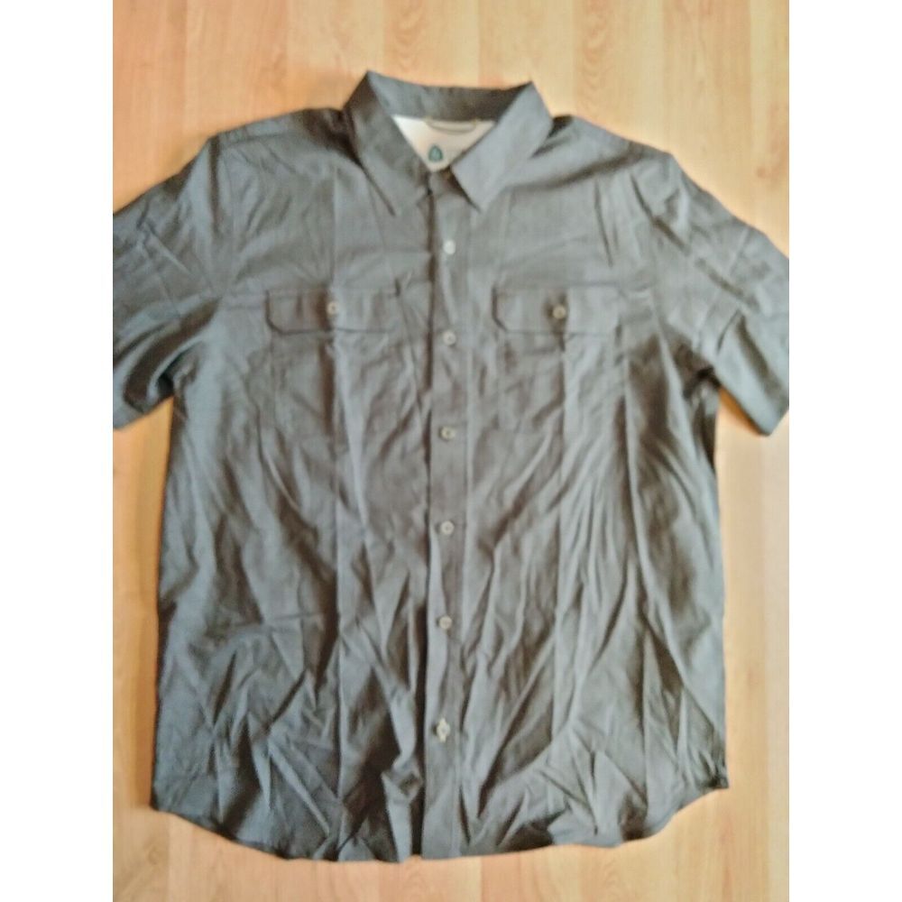 Sierra Designs Men's Grey Short Sleeve Button Up‎ Shirt Size Large
